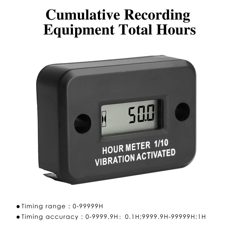 NInE-ROnG Vibration Digital Hour Meter Self-powered Gauge Waterproof IP68 for