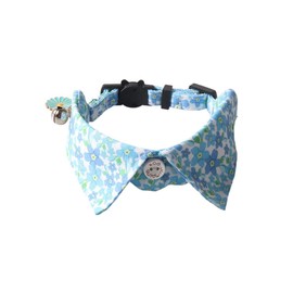 BT Bear Cute Style Small Dog Collar with Bell Adjustable Quick Release Cat Collars for Small Dogs Puppy, Light Blue