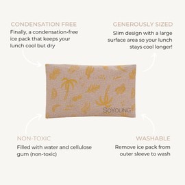 SoYoung Ice Pack - Reusable Soft Ice Pack for Lunch Boxes, Lunch Bags & Coolers, Aesthetic Design, Long Lasting, Lightweight, Condensation Free - Sunkissed