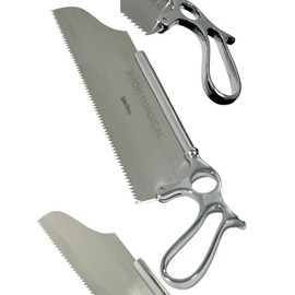 Premium Satterlee Bone Saw Ring Handle Stainless Steel Cutting Edge-12" (30.5 cm), light metal handle with stainless 9" (22.9 cm) blade