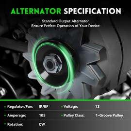 WAGSON GM 1 Wire Alternator New Self Exciting High Output 105A 10SI SBC BBC for Chevy ADR0335 334-2114 ADR0325 20-102-7 400-12340 7127-SE105