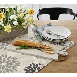 Artoid Mode Flowers Grey Dahlia Summer Table Linen, Seasonal Summer Autumn Kitchen Table Decoration Indoor Holiday Party Decor 100 x 100 cm