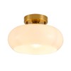 SHBEILOU Semi Flush Mount Ceiling Light, 11 Inch Gold Mid