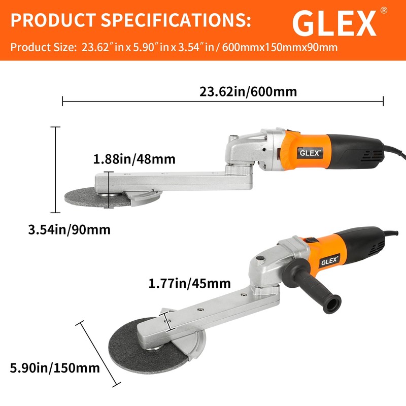 GLEX Angle Grinder Stand, Extended Arm, Stainless Steel Industrial Electric