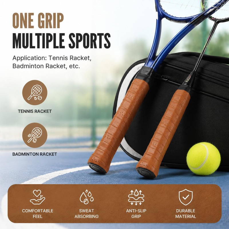 lvifloae Tennis Racket Leather Grip Tape for Handles Handle Grip
