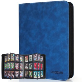 JoyHood Top Loader Binder, Holds 252 Top Loaders, 9 Slot Trading Cards Collection Binder with Sleeves, Top Loader Storage Holder for Sports Card, Sapphire Blue