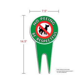 Extra Large No Peeing Dog Sign | Dog Stake for Yard Pick Up After Your Dog Sign | No Dogs Peeing No Dog Poop Signs for Yard | Aluminum,Pk1, 7.5"x14.5"
