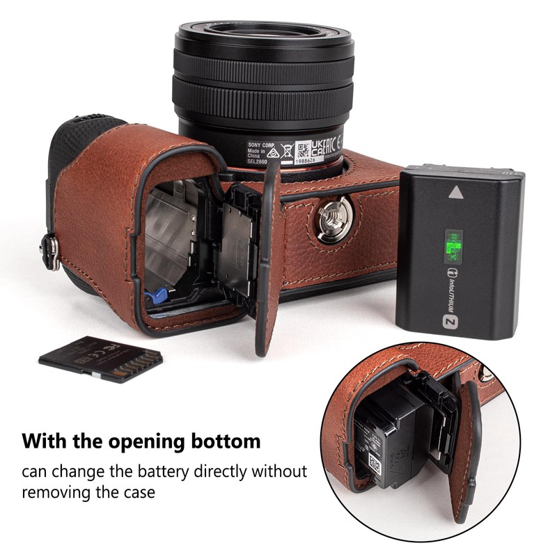 MUZIRI KINOKOO Alpha 7C II Case, Retro Style Genuine Leather