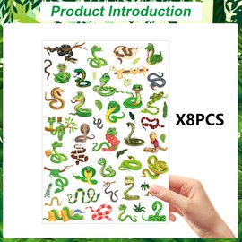 Kids Temporary Tattoos Stickers Snake - 200+ Fake Tattoos Gifts Cartoon Snake Party Decorations For Adult Waterproof Semi Permanent Animal Reptile Birthday Party Bag Fillers Tattoo Supplies Decor