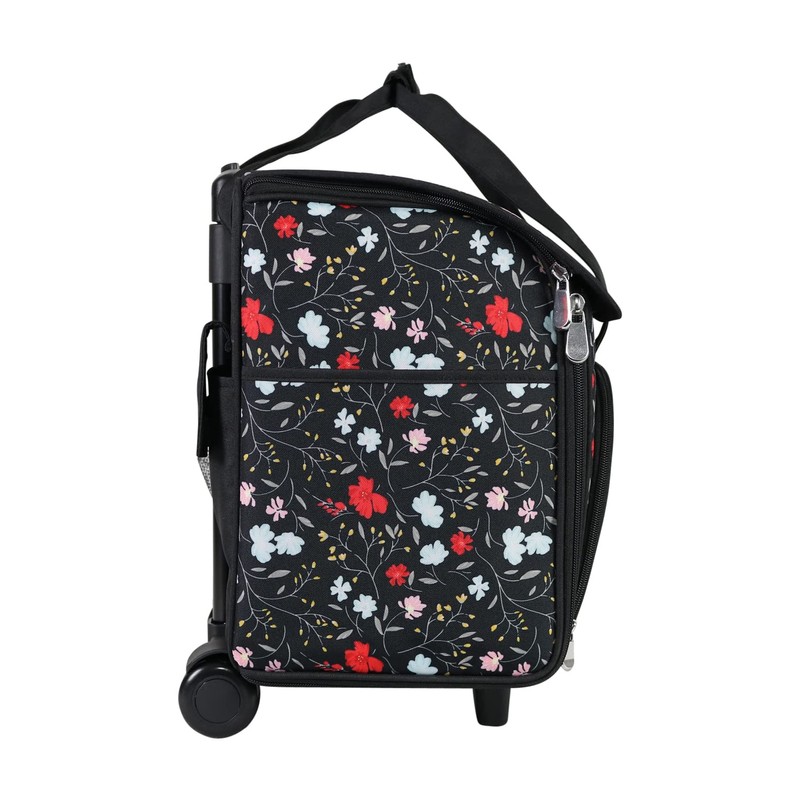 Everything Mary Craft Trolley Bag, Black Floral - Craft Organiser