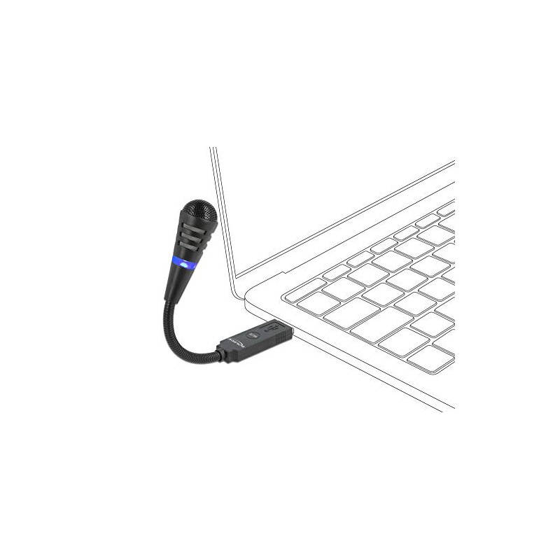 DeLOCK USB Mikrofon mit Schwanenhals und Touch Mute Button für