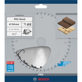 Bosch 2608640781 Circular Saw Blade Speedline Wood, Silver, 18