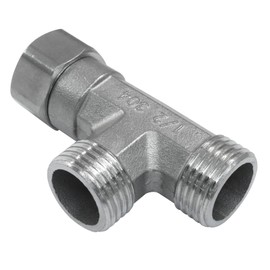 Murtenze Stainless Steel 1/2" G Male 3 Way Diverter, Movable Tee Connector Flexible Adapter for Bathroom Shower Arm, Angled Valve