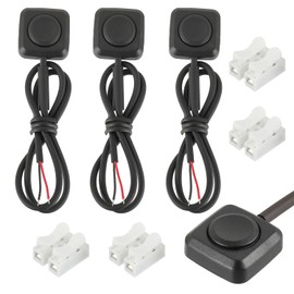 JAMHER 4 Stück Teiliger Momentschalter, Momentan Druckknopf Ein Aus Schalter 12 V/24 V, Mini Tastenschalter Oberflächenmontage für Autohupe, Industriesteuerung, Elektronikexperimente