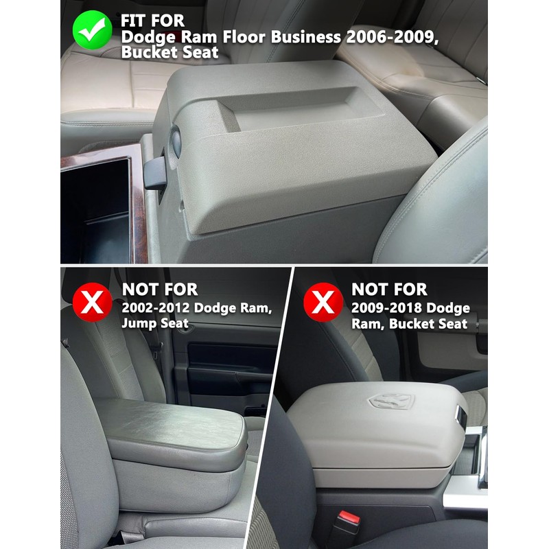 KBH Center Console Armrest Cover for Dodge Ram Floor Business