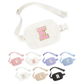 YOOLIFE Birthday Gifts for 3 4 5 6 7 8 9 10 11 12 13 Year Old Girls, Gifts for Girls Kids Daughter Sister, Initial Crossbody Bag Belt Bag Fanny Pack, White E