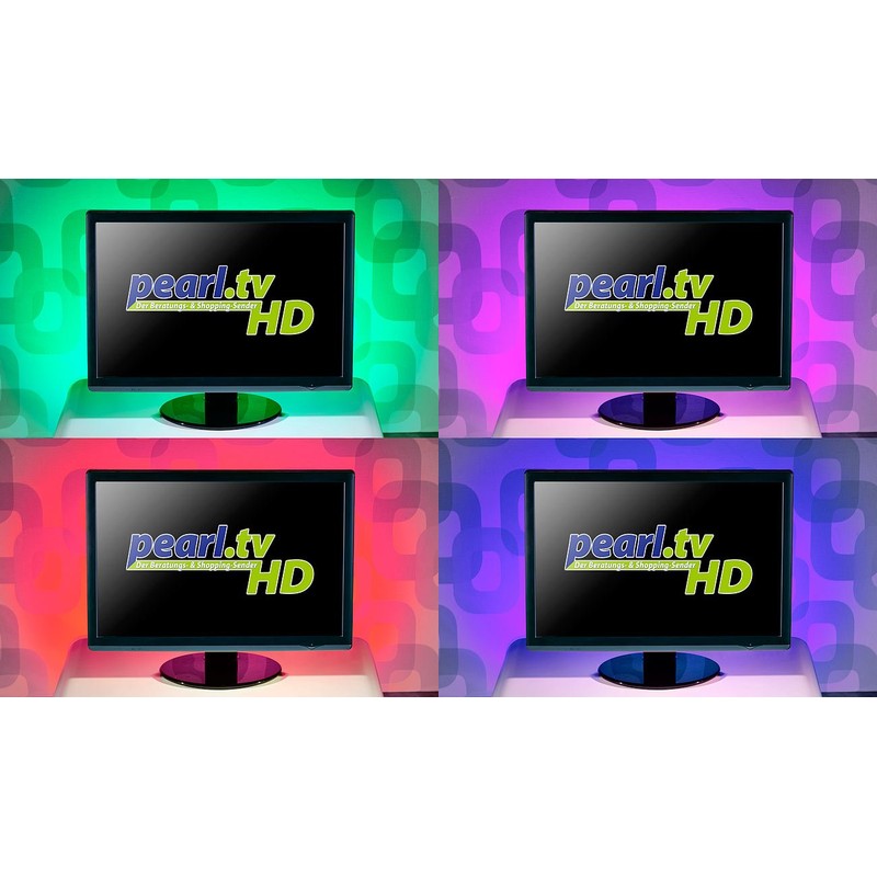 Lunartec TV Lighting: TV Backlight with 4 RGB Strips for