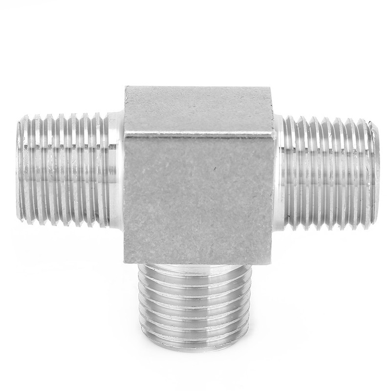 Stainless Steel Pipe Connector 3 Way BSPT Male Thread Hose