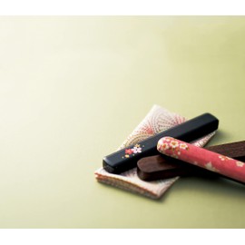 Tatsumiya 333428 Chopsticks & Case Set, Zelkova Wood Grain 18.0