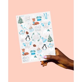 xo, Fetti Winter Christmas Party Temporary Tattoos - 50 Silver Foil Styles | Merry Christmas Party Favors, Stocking Stuffer, Christmas Eve Gift, Xmas Tree + Lights, Santa, Snow, Holiday Accessory