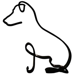 YRHSPORT - Escultura de arte minimalista para perro, línea de metal abstracta personalizada, estatua creativa para sala de estar, oficina en casa, computadora, decoración de pared (Jack Russell