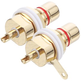 CORHAD Sturdy Rca Connectors 2 Pcs Lotus-shaped Rca Female Plated Rca Plugs for Audio Terminals Easy Insertion