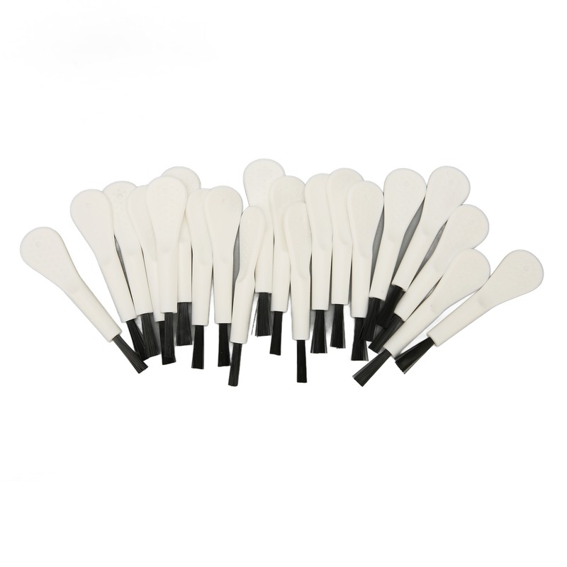 20pcs White Handle Black Hair Sound Aid Cleaning Brush Professional