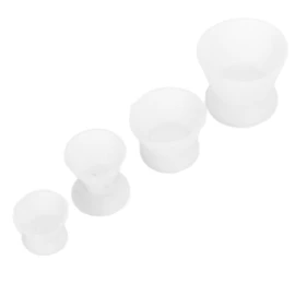 Taza Mezcladora de Laboratorio Dental de 4 Piezas, Juego de Cuencos de Mezcla de Materiales Dentales de Silicona, Taza Mezcladora de Autocurado Dental de Goma de Silicona