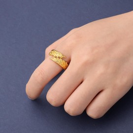 Inilbran Boho Angel Wings Finger Ring Vintage Angel Feather Wrap Open Ring Gold Guardian Angel Ring Wings Adjustable Stacking Ring Jewellery for Women, Zinc