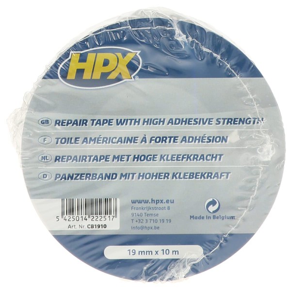 HPX MCB1910 Duct Tape, 19 mm x 10 m, Black
