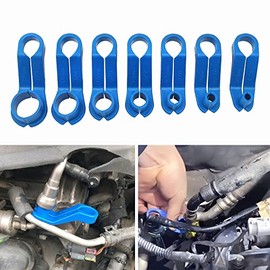 CXGS AC Fuel Line Disconnect Tool 7Pcs Universal Fuel Line Quick Disconnect Fitting Hose Kits Car Transmission Oil Cooler Tube Removal Tool Fuel Line Tool Set - 1/4 5/16 3/8 1/2 5/8 3/4 7/8 Inch