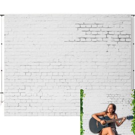 White Brick Wall Backdrop for Photography 20x10ft Brick Photo Backdrop White Brick Wall Background Birthday Party Baby Shower Video Backdrop Kids Adults Portrait Video Conferencing Banner