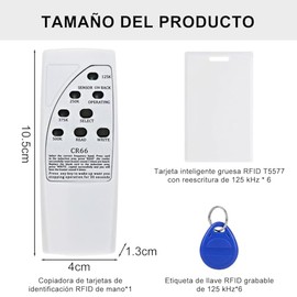 Lectores de Tarjetas RFID de Mano,Clonador Copiador Multifrecuencia ID/IC para Acceso, Estacionamiento y Identificación (125/250/375/500 kHz)
