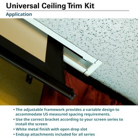 Elite Screens Universal Ceiling Trim Kit for Concealed Hidden In-ceiling Projector Screen Installation, ZCU1
