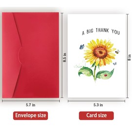 Hongshan Thank You Cards,Thank You Cards with Envelopes,Thank You Notes Cards for Teacher, Graduation, Business,Thank You Gifts for Him Her Women Men,Happy Appreciation Card