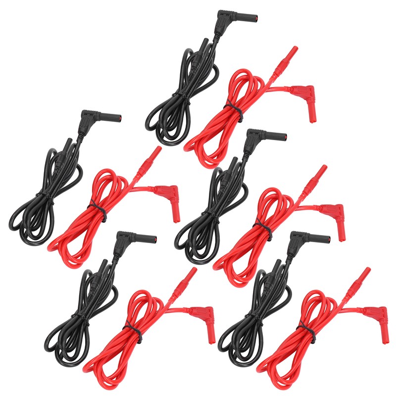 5 Set Banana Plug Test Lead 4mm Right Angle Straight