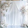10ftx12ft Wrinkle Free White Backdrop Curtain, 8 Panels 12FT Height