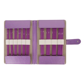 50Pcs Knitting Needles Purple Assorted Size Stainless Steel Ergonomic Metal Knitting Needles Set with Bag for Craft