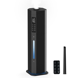 Humidifiers for Bedroom - GloryAir 2.38Gal/9L Top Fill Warm & Cool Mist Humidifier for Large Room 750ft² with Auto Mode 7-Color Light, Humidistat, Quiet Humidifier for Plants Baby Adults Home & Office