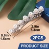HINZIC 2Pcs Silver Pearl Hair Clips, Sparkly Crystal Rhinestone Wedding