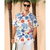 KYKU Mens Printed Short Sleeve Button Down Shirts Men's Hawaiian