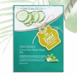 Entel Cucumber Mask Pack x10 Packs Moisture Pack Sheet Pack Skin Soothing 3ea