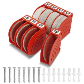 gostle 6 Inch Sanding Disc Storage Box, Sandpaper Organizer with 8 Bins – Space-Saving Storage Rack, Offset Snap-On Connection, Grit Classification, Efficient Organization, Red