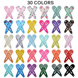 Fascigirl, girls’ colourful metal hair clips, barrettes, set of 120 pieces (30 different colours with 4 pieces each)