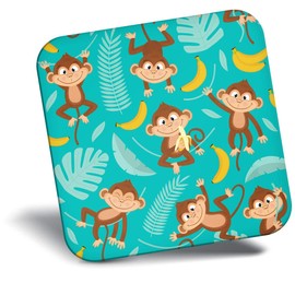Destination Vinyl ltd Fridge Magnet - Cute Monkey & Banana Pattern Kids for Office, Cabinet and Whiteboard, Magnetic Stickers, 44795