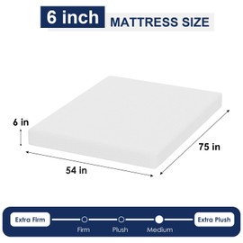 FDW 6 Inch Bamboo Charcoal Full Cooling Gel Memory Foam Mattress/Breathable Bed Mattress/Medium-Firm/Pressure Relief/CertiPUR-US Certified/Mattress in a Box, Full
