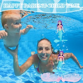 VReder Pool Diving Toy, Mermaids Diving Swimming Pool Accessories Kids Toys, Underwater Pool Training Little Mermaid Summer Party Supplies Water Toys for Aged 5+ (Pink Clear box Lake blue 1Pcs)