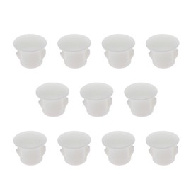 ECSiNG 100PCS Hole Plugs White Plastic 10mm Snap in Locking Hole Tube 10-10.5mm Steel Furniture Fencing Post Pipe Insert End Caps for Cupboards Wardrobes Cabinets Funiture