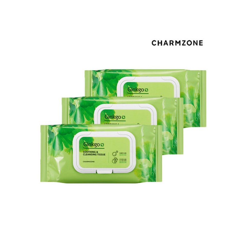 Chamzon 참존 징코 수딩 앤 클렌징 티슈 70매 3개 Chamzone