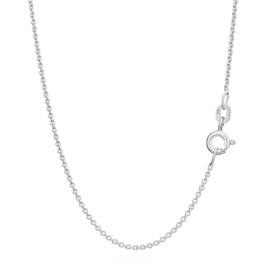 NKlaus Anchor Chain Round 925 Silver Very Thin Women Girls 0.8 mm Wide Necklace, Sterling Silver